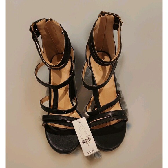NWT New York & Company Women’s Black Slingback Sandals sz 6 Officewear Casual - Picture 2 of 9
